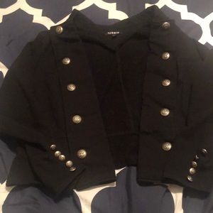 Torrid SZ 1 Black Military Crop Blazer/Jacket